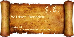 Valdner Benedek névjegykártya